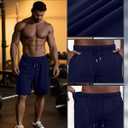 August Alley 3 Pack Big and Tall Men's Sweat Shorts Basketball Athletic L-5XL Drawstring Elastic Waist Pocket Workout Bermuda(Navy Blue, Light Gray, Black,XX-Large)