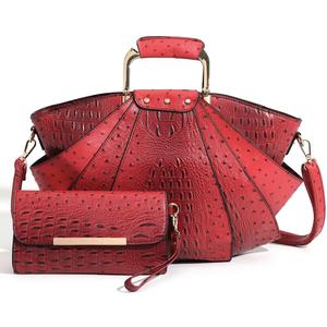 Tote Bag for Women，Tote Bag for Work Handbag Crocodile-Textured Purse