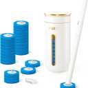 AIR U+ Disposable Toilet Brush, Toilet Bowl Cleaning System with 24 Count Wand Refill, Clean Brush Starter Kit with 1 Toilet Wand, 1 Storage Caddy and 1 Fragrant Tablet (1 + 24)