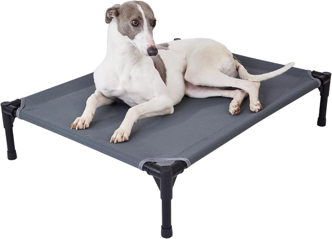 pettycare Elevated Outdoor Dog Bed - Dog Cots for Medium Pet, Heavy Duty Raised Cot Waterproof, Cooling Pets Bed with Washable Durable Teslin Mesh and Non Slip Feet, 32 Inches, Black