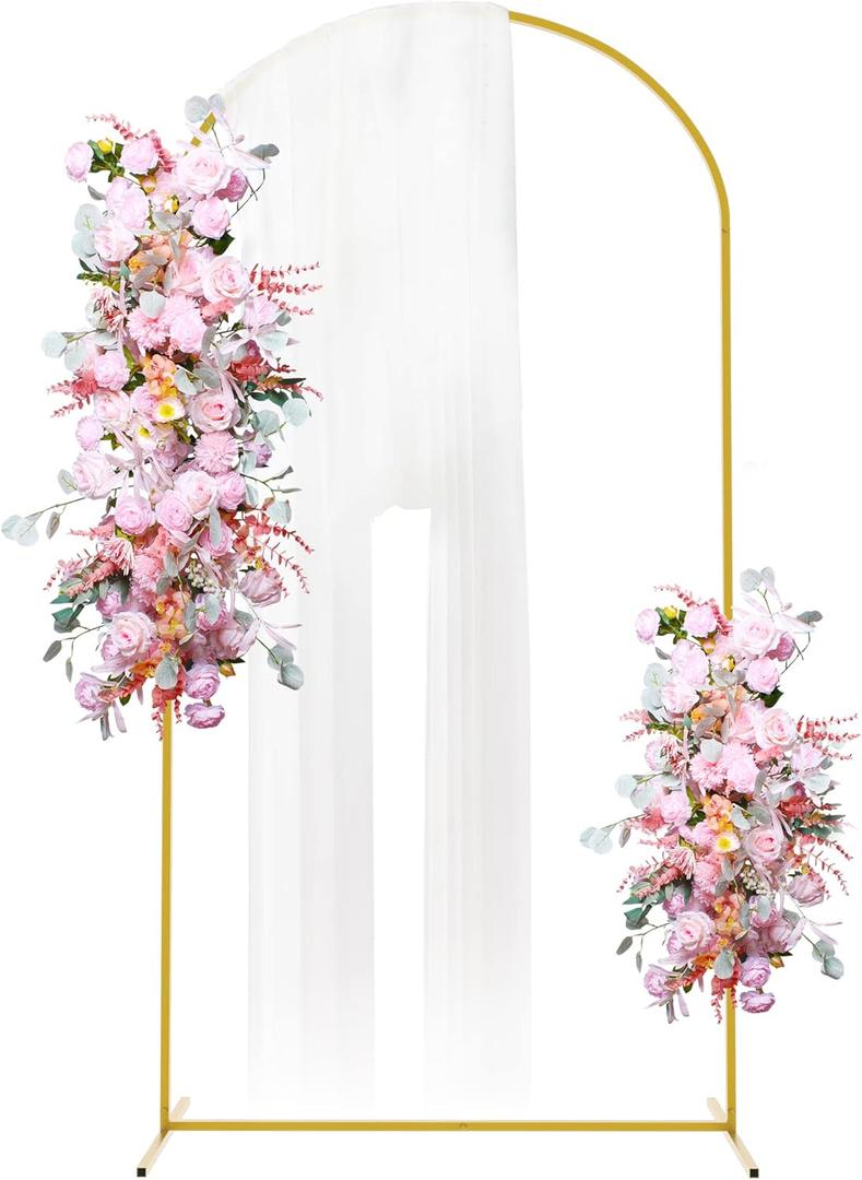 Putros Metal Arch Backdrop Stand 7.2FT Gold Wedding Balloon Arched Backdrop Stand Square Arch Frame for Birthday Party Bridal Baby Shower Ceremony Decoration (7.2x4FT(HxW))