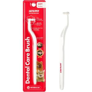JAYU PET Dental Care Brush (Soft Bristles) 1ea - Dog Toothbrush, Cat Toothbrush, Dental Care for Kitten and Small Dogs, Removing Old Plaque and Tartar, Cat Teeth Brushing & Easy Cleaning