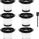 6 Pack Filters Replacement Compatible with BSRCO ATJ-2166 Handheld Car Vacuum, Washable HEPA Filters Works with H126 and ATJ Car Handheld Vacuum