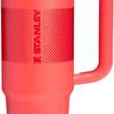 STANLEY Quencher ProTour Flip Straw Tumbler with Leakproof Lid | Built-In Straw & Handle | Cupholder Compatible for Travel | Insulated Stainless Steel Cup | BPA-Free (30 Ounces, Hot Coral Fade)