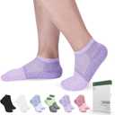 Bulinlulu Diabetic Socks for Women&Men-6 Pairs Bamboo Viscose Non Binding Diabetic Ankle Low Cut Sock Size 6-9 9-11 (Large, Purple/Green/Orange Red/Pale Purple/Black/White)