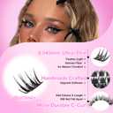 Lash Clusters Kit, DIY Cluster Eyelash Extensions 516mm,124pcs Fluffy D Curl Natural Lashes with Bond and Seal,Remover, TweezersNatural Fake Cat Eye Individual Manga Clusters 1-3-L