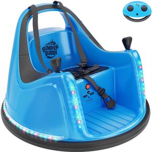 Bumper Buddy Ride On Electric Car for Kids & Toddlers, 12V 2-Speed, Ages 1 2 3 4 5 Year Old Boys - Remote Control, Baby Boy Riding Bumping Toy Gifts Cars, Toys Gift Toddler 12-18 Months Age Kid, Blue