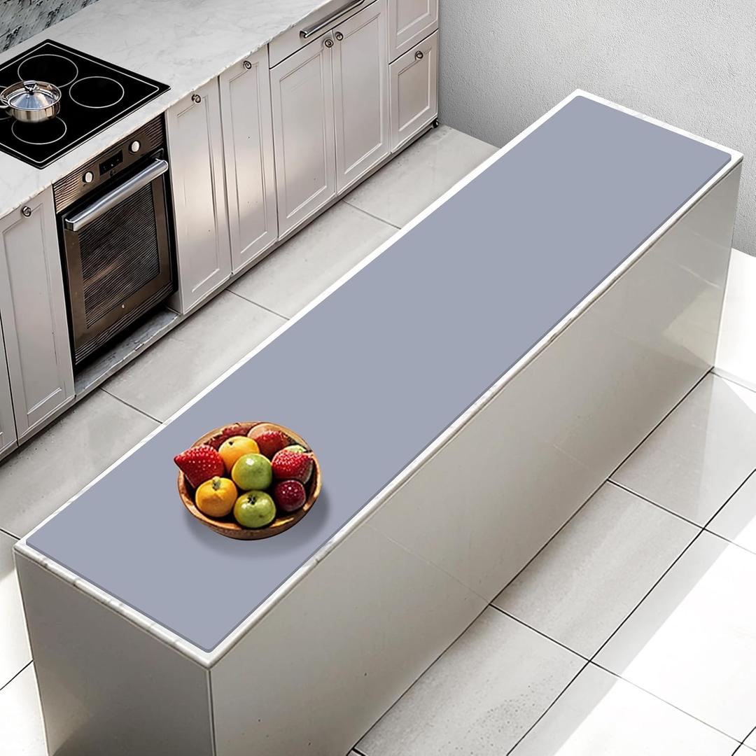 AECHY Extra Large Silicone Mat 78.74x19.69x0.08, Multipurpose Silicone Mat Thick Heat Resistant Mat Shipped Rolled Up Kitchen Counter Mat Waterproof Silicone Mats for Kitchen Counter Dark Gray