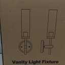 [Hardwired] Wall Sconces Set of Two, Brushed Gold Bathroom Sconces with Clear Glass, Modern Wall Light Fixtures for Bathroom Mirror Vanity, Living Room, Bedroom, Hallway, Stairway, Cabinet, Foyer (15.5inch(2pcs))