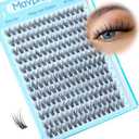 Wispy Lash Clusters 10-12MM Eyelash Clusters Short Individual Lashes Natural Cluster Eyelashes Extensions for Daily Wear DIY Lash Extensions at Home (192Pcs, Clear Band, C Curl, 0.07D, Reusable)