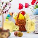 9 Pcs Spring Easter Chicken Decoration Set 4 Pcs Realistic Plush Little Chick Figurine Fluffy Chicks 4 Pcs Craft Foam Egg 1 Bag Yellow Easter Grass for Photography DIY Crafting Easter Hunt Party