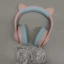 iClever Cat Ear Kids Bluetooth Headphones, LED Lights Up, 74/85dBA Safe Volume Limited, 50H Playtime,Bluetooth 5.2, USB C, Kids Headphones Wireless for Travel iPad Tablet, Meow Macaron Pink