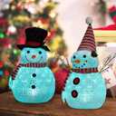 GarveeHome Lighted Christmas Snowman, 2 ft Winter Snowman Decorations with Built-in Lights, Black Hat, Scarf, Pre-Lit Outdoor Christmas Decor for Holiday Garden Yard Decorations