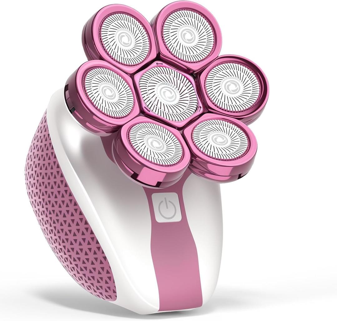 Electric Razors for Women, 7D Shavers for Women with LED Display, Rechargeable Waterproof Electric Shaver, 5-in-1 Multi-Function Body Hair Shaver Grooming Kit for Legs/Face/Armpits/Bikini(Pink)