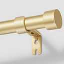 Zeerobee Curtain Rods for Windows 32 to 168, Gold Curtain Rod, Adjustable 1 Inch Heavy Duty Outdoor/Indoor Modern Drapery Pole, 32"-168"