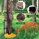 2 Pack Waterproof Deer Bag Feeder with Adjustable Strap, Hanging Gravity Deer Corn Feeder Camo Tree Hugger Game Feeder for Hunting and Feeding Wild Animals, 100 lb, Weatherproof Oxford Fabric