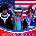 4th of July Party Favors Supplies Bulk 24 PCS,Red White Blue Glow Sticks Pop Tubes for Kids,Light Up Bracelets Necklaces Accessories,Patriotic Parade Glow Toy Items for Fourth of July Activities Games