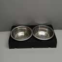 Elevated Dog Bowls, 5 Height Adjustable Raised Dog Bowl Stand with 2 Stainless Steel Food Bowls, Non-Slip, Adjusts to 3.54", 9", 10", 11", 12.13" for Medium Large Breed Black