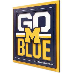 YouTheFan NCAA Michigan Wolverines Slogan Series 3D Wall Art
