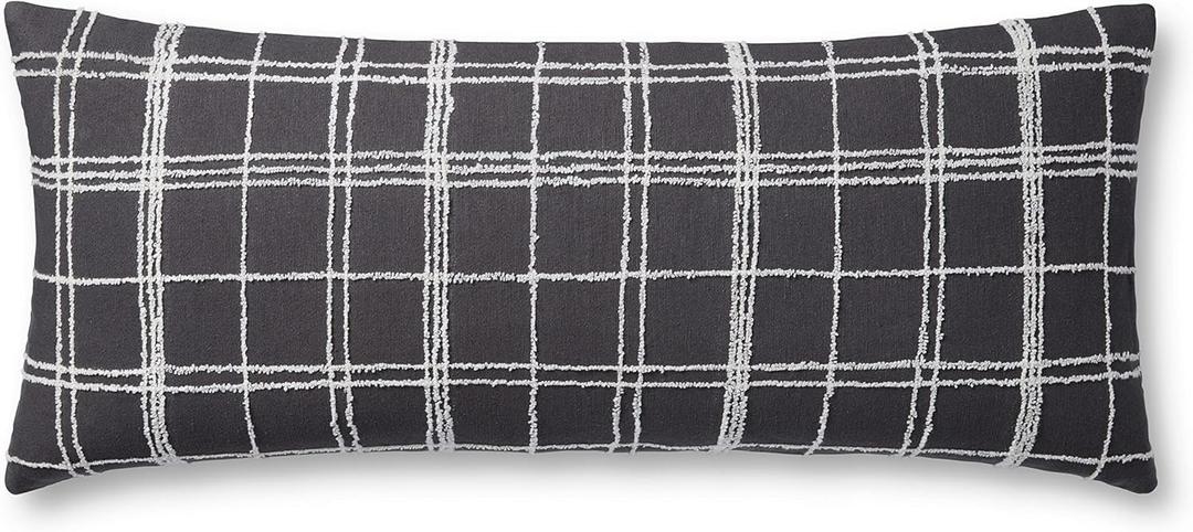 Loloi Jean Stoffer x Bernadette Collection PJS0012 Graphite/Ivory 13'' x 35'' Cover Only Pillow