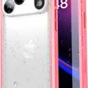 SPORTLINK for iPhone 17 Pro Waterproof Case - Shockproof Dustproof Case with Built-in Screen Protector, Full Body Heavy Duty Sealed Protective Cover for iPhone 17 Pro 6.3" Pink/Frosted Clear