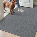 LUMI Ultra Thin Door Mat for Entryway,36"x56" Low Profile Non Slip Rubber Backing Indoor Doormat, Easy Clean Welcome Entrance Mat for Inside House, Patio,Dark Grey
