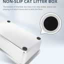 WENBOKMIN Stainless Steel Cat Litter Box, 4in Shallow Litter Box for Senior Cats and Kittens, Large Metal Litter Pan Nonstick Odor Control Anti-Corrosion, 20" L x 14" W x 4" H