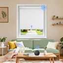 Grandekor Motorized Roller Shade with Remote Control,Motorized Blinds 100% Blackout Electric Shades, Cordless Window Blinds Shades for Bedroom Living Room Office,White,W39 xH72