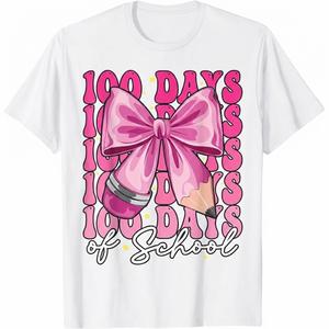 TUIVX 100 Days Of School T-Shirt White(Size 130)