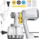 InoKraft Paint Sprayer, 1200ML HVLP Paint Sprayer Includes 3 Nozzles, 3 Patterns & Whole Cleaning kit for House Painting, Furniture, Cabinets, Compatible with Stains, Sealers and Latex Paints (White Gray)