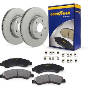Goodyear Brakes PRK80883F | Front Premium Brake Kit with Pair (2) of AntiOx Coated Brake Rotors and Ceramic Brake Pads fits Ford Fusion 20-13; Lincoln MKZ 16-13