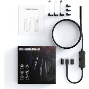 Flexscope Pro  Plug & View Inspection Cam with 5m Bendable Cable and Swappable Tool Tips, Endoscope Camera with Light, Waterproof Boroscope Inspection Tools with 8 LED Lights for iOS & Android(5m) Flexscope Pro  Plug & View Inspection Cam with 5m Bendable Cable and Swappable Tool Tips, Endoscope Camera with Light, Waterproof Boroscope Inspection Tools with 8 LED Lights for iOS & Android(5m)