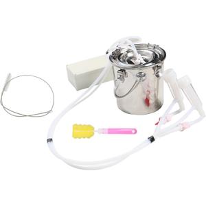 3L Goat Milking Machine Portable Plug-in Pulsation Vacuum Electric Milker with Stainless Bucket and Tubes