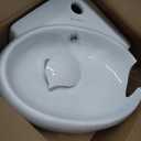 Wall Hung Corner Cloakroom Basin 580mm White Ceramic Small Bathroom Sink