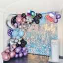 Galaxy Space Balloon Garland Kit 140pcs purple blue black Outer Space Astronaut Moon & Star Diy 4D planet Balloons for girl two the moon birthday decorations Kids Party Supplies