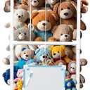 GEEWAY 71" Extra Large Stuffed Animal Storage, Heavy Duty PVC Plush Toys Holder and Collection, Hanging Zoo Cage Organizer with 4 Locking Wheels and Whiteboard for Playroom, Bedroom, Nursery (450L)