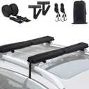 Universal Soft Roof Rack Pads 30 Luggage Carrier System for Kayak,Surfboard, SUP, Canoe, Snowboard with 2 Tie Down Straps, 2 Tie Down Ropes, 2 Hood Loops and Storage Bag(Black)