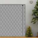 Thermal Door Curtain Fits Doors Size 50"x82"Curtain Size 53"x84", Magnetic Insulated Curtain Side Open Keep Warm in Winter Cool in Summer,Diamond Pattern,Gray