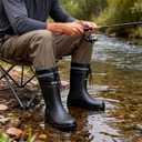 Rain Boots for Men Waterproof Mens Mid-Calf with PVC Rubber Boots Mens Mud Boots, Garden Boots Comfort Lightweight Gardening Fishing Shoes for Yard Farm Outdoor Work, 47