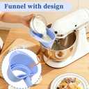Flour Funnel Attachment for KitchenAid Mixer, Foldable Silicone Funnel Compatible with 5-Quart Tilt-Head Stand Mixers (Artisan KSM150, KSM160 & More) Mess-Free Baking(Blue)