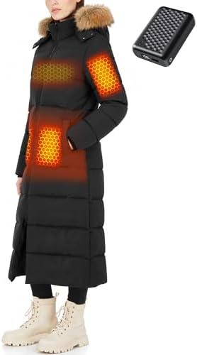 Wulcea Graphene Heated Jacket For Women 12V 18400mAh Fast Charge Large Capacity Battery, L