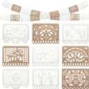 4 Pcs Mexican Party Banner, 40 Feet Felt White Brown Papel Picado Banner, Mexican Cinco De Mayo Decorations Hanging Garlands Fiesta Birthday Cielito Lindo Baby Shower Party Decorations(4 Pcs, Stylish)
