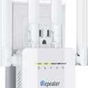 2025 New WiFi Extender Signal Booster, Long Range up to 13355Sq.ft, Wireless Internet Repeater Routers Signal Amplifier for Home, Office, Garage, 8X Faster Access Point with Ethernet Port, 1-Tap Setup (White)