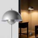 COSYLUX Modern Floor Lamp for Living Room, Industrial Tall Standing Lamp for Bedroom, Metal Shade Reflecting Light Reading Floor Lamp for Office, Nursery Room, Corner(Pear Light Grey)