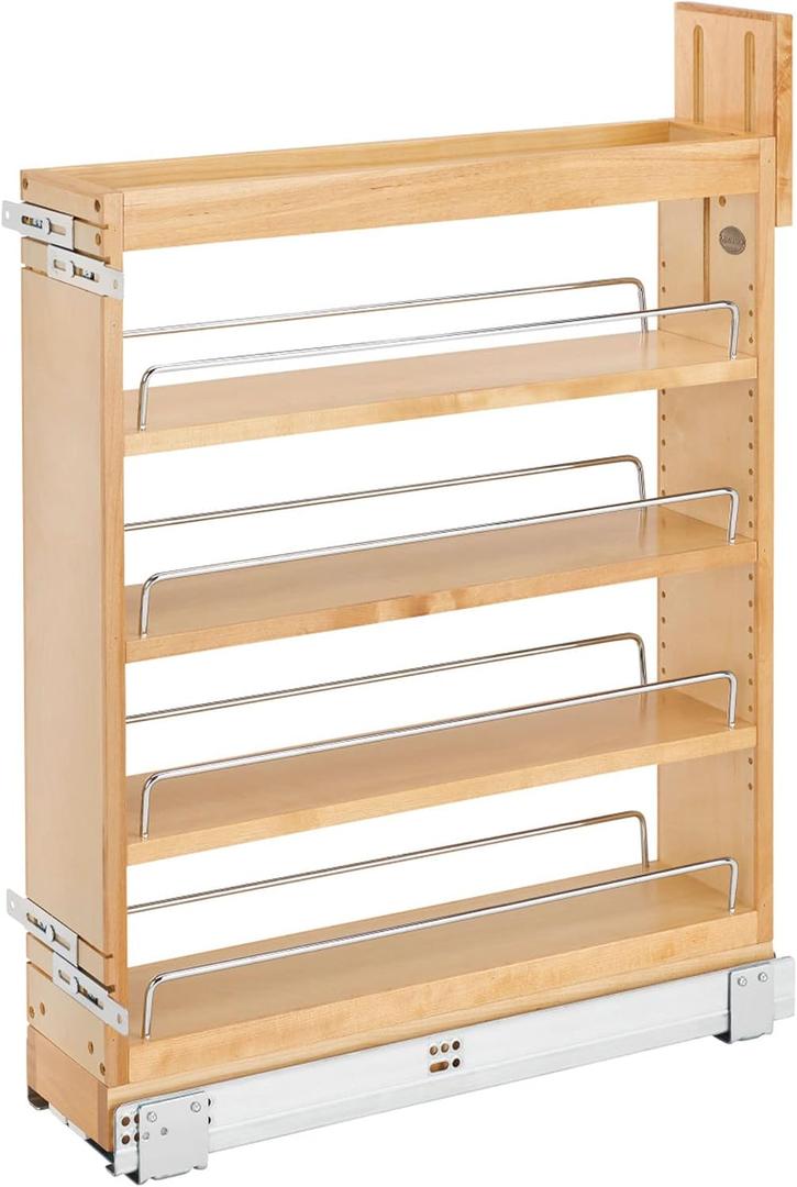 Rev-A-Shelf Pullout Organizer w/Blum Soft-Close, Min Cabinet Opening 6.5" W Slide Out Pantry Spice or Utensil Storage Rack