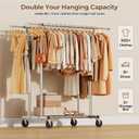 HYSEYY Heavy Duty Clothes Rack, Rolling Clothing Rack for Hanging Clothes with Shelves Load 700LBS,Portable Garment Wardrobe Closet Rack with Wheels for Bedroom,Laundry Room,Retail Store,Silver