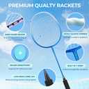 HIRALIY Badminton Rackets Set for Backyards, Badminton Set, Includ 2/4 Rackets, 6/12 Birdies, 1 Carrying Bag, Outdoor Game for Adult Family Beginner