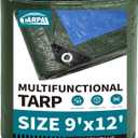 TARPAL Tarps 9x12 Feet Green Tarp Waterproof Lightweight tarps Multipurpose Protective Cover All Purpose Poly Tarps Cover for Firewood Outdoor Furniture etc (912 Feet-Finished size)