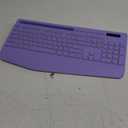 Wireless Keyboard with 7 Colored Backlits, Wrist Rest, Phone Holder, Rechargeable Ergonomic Computer Keyboard with Silent Keys, Full Size Lighted Keyboard for Windows, MacBook, PC, Laptop (Purple)