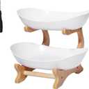 2 Tier Fruit Bowl for Kitchen Counter,Plastic Basket for Vegetable Storage,Cake, Dessert, Nuts, Snack, Salad